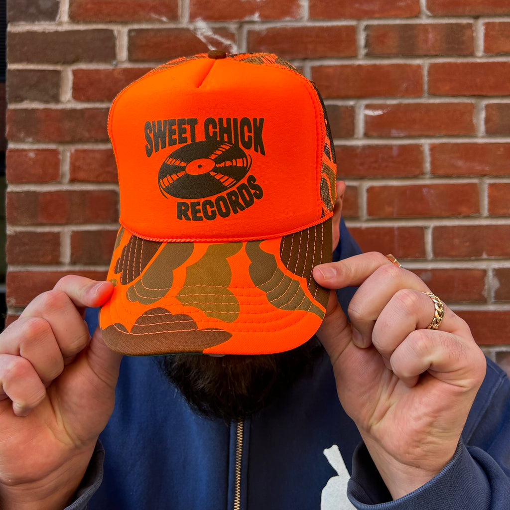 Sweet Chick Records Trucker Hat - Orange Camo